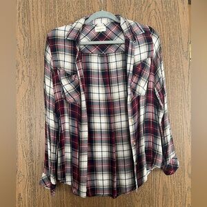 Thread & Supply Red and White Plaid Button Down Shirt